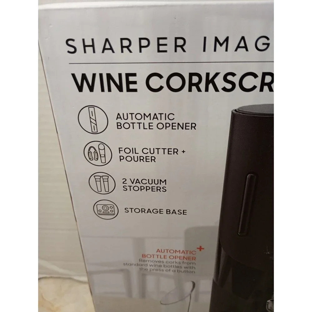 Sharper Image Automatic Wine Opener With Foil Cutter and Storage Base